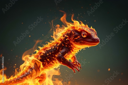 Salamander in the fire photo