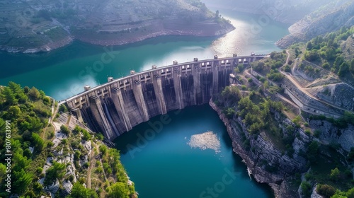 A hydroelectric dam generating sustainable energy photo