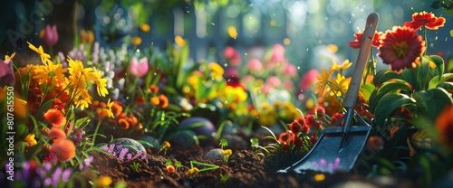 Garden Tools And Flowers Background Evoke Feelings Of Growth And Renewal  Background HD For Designer 