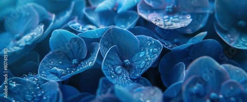 Get Lost In The Intricate Details Of Blue Hydrangea Flowers Up Close, Each Petal A Marvel Of Nature'S Craftsmanship, Background HD For Designer  photo