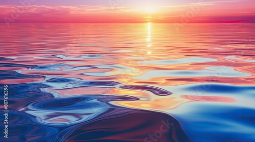 A colorful spectrum of light reflected on a water surface