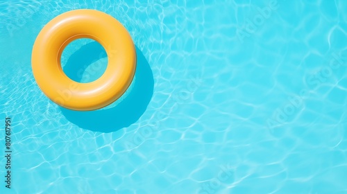 a yellow tube floating in a pool