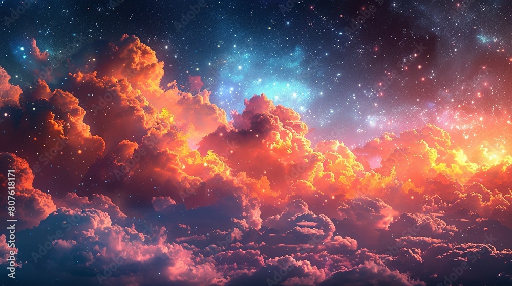 Pastel Galactic Fantasy: Clouds and Starscape Pastel Galactic Fantasy: Clouds and Starscape