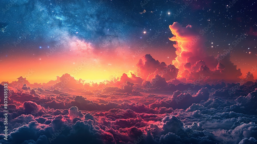 Tranquil Nighttime Reverie: Pastel Skyline Tranquil Nighttime Reverie: Pastel Skyline