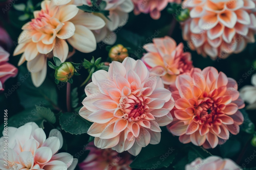 Vibrant Dahlias in Bloom Vibrant Dahlias in Bloom