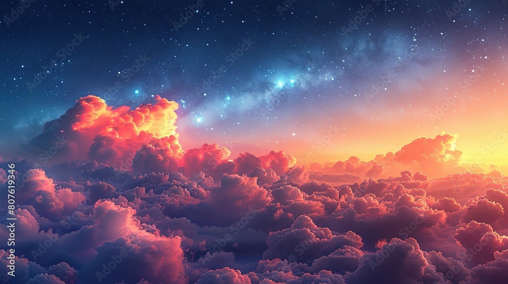 Heavenly Pastel Dreams: Clouds and Stars Heavenly Pastel Dreams: Clouds and Stars