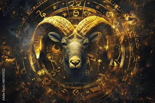 Goat Head With Zodiac Signs