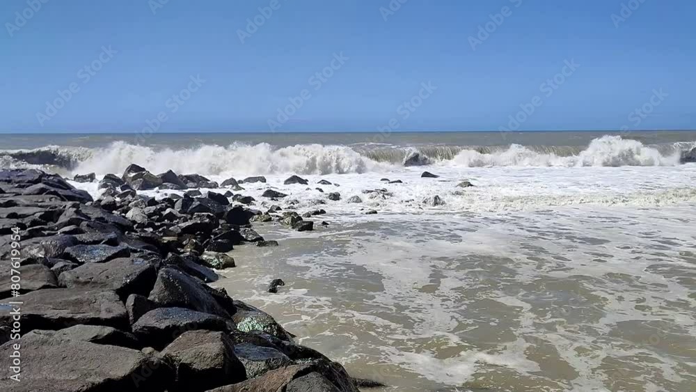 Lido di Ostia - Panoramica della Spiaggia Grigia dalla scogliera