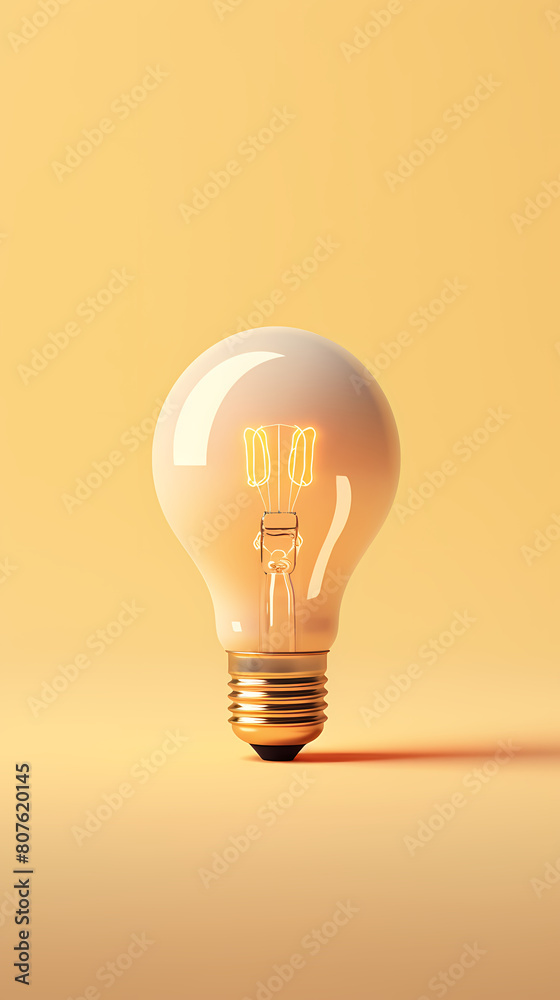 Yellow light bulb, creative concept Yellow light bulb, creative concept
