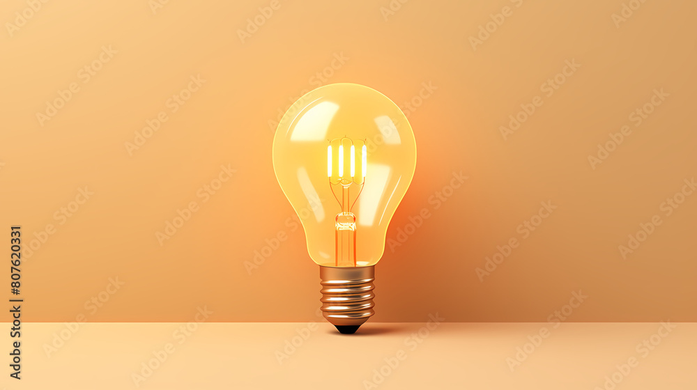 Yellow light bulb, creative concept Yellow light bulb, creative concept