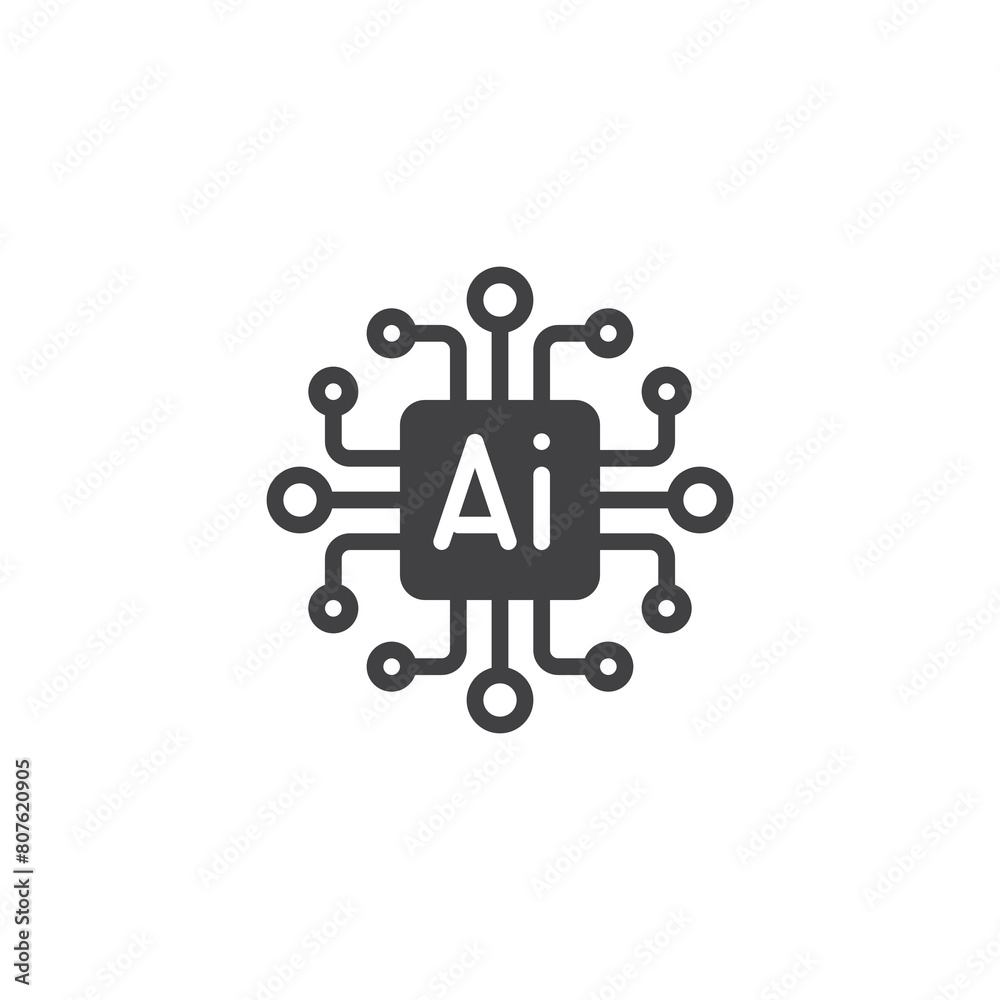 AI technology vector icon AI technology vector icon
