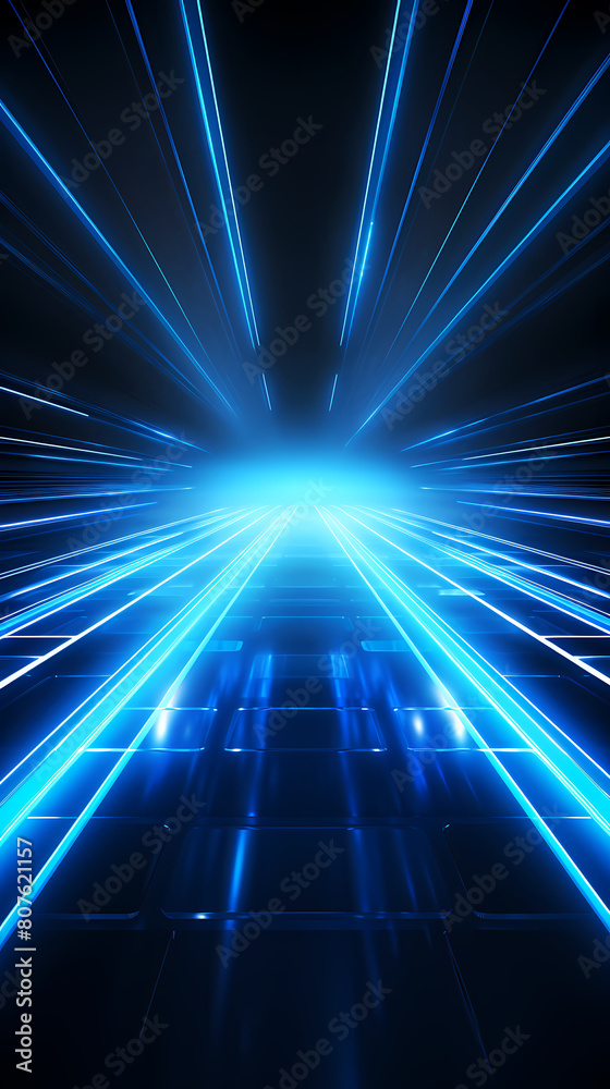 Abstract futuristic background with blue glowing rays and speed lines Abstract futuristic background with blue glowing rays and speed lines