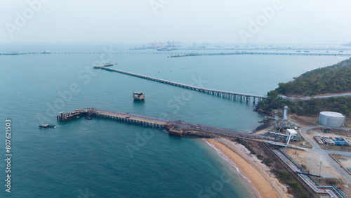 Wallpaper Mural petrochemical refinery Petroleum refinery in an oil refinery commercial business and energy transportation by tankers. Torontodigital.ca