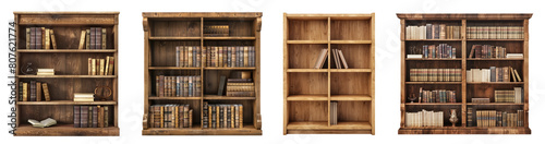 Bookshelf isolated on a transparent background. png set