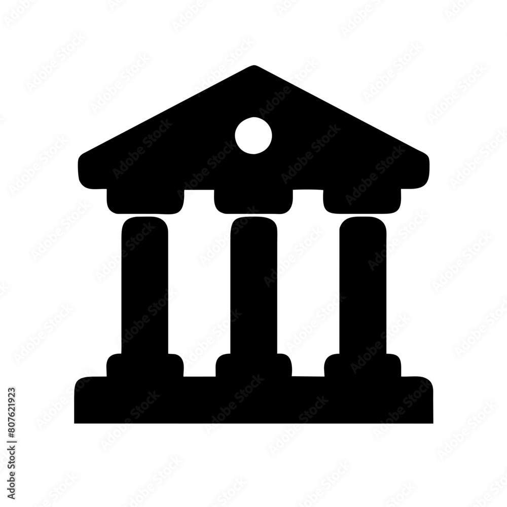  Bank building icon vector illustration.
