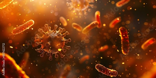 Background on coronavirus bacteria germs microorganisms viruses and cells. Concept Microorganisms,Bacteria,Viruses,Cells,Coronavirus