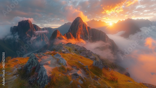 Dawn at Huayna Picchu: Breathtaking Panoramic Stitching Captures Expansive Landscape Detail
