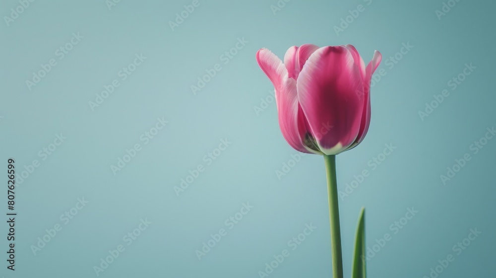 Creative visualization poster with a tulip defying gravity, set against a clean, stark background for a dramatic visual impact