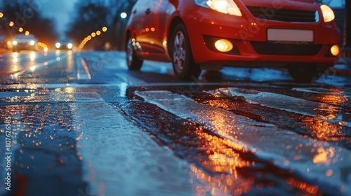 雨の日の都会の道路 photo