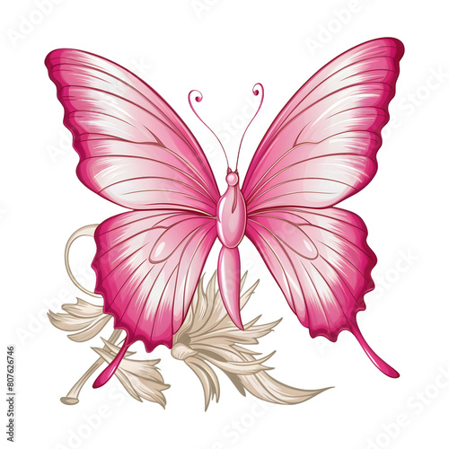 Coquette Pink Butterfly vector Sublimation Clipart