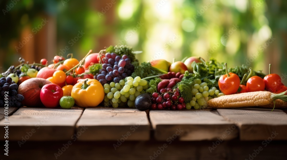 a colorful medley of fresh fruits and vegetables, 