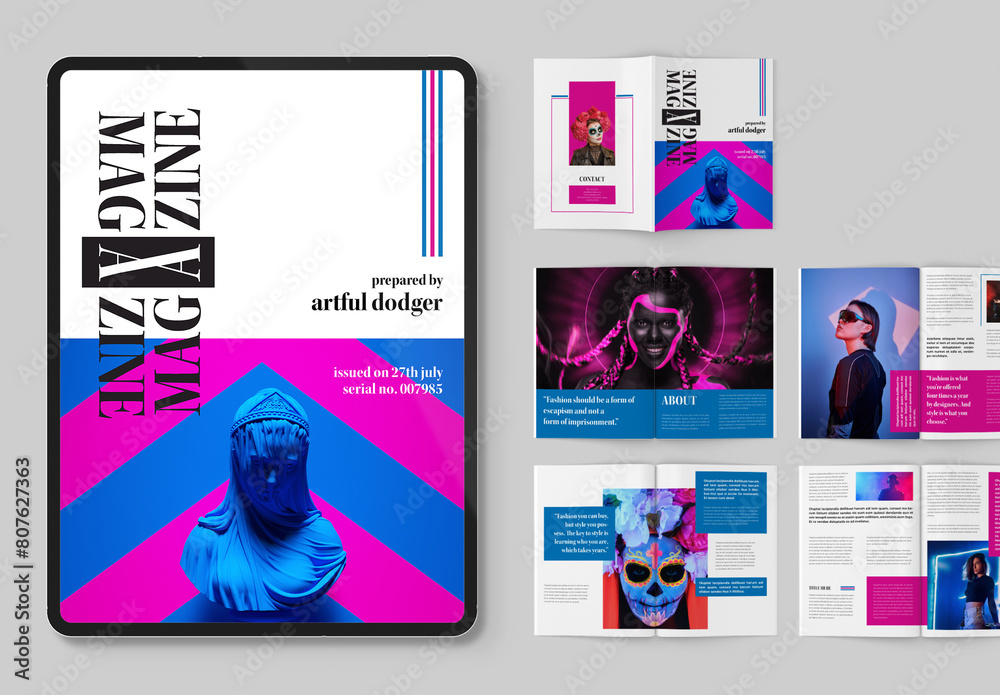 Colourful And Modern Magazine Stock Template | Adobe Stock