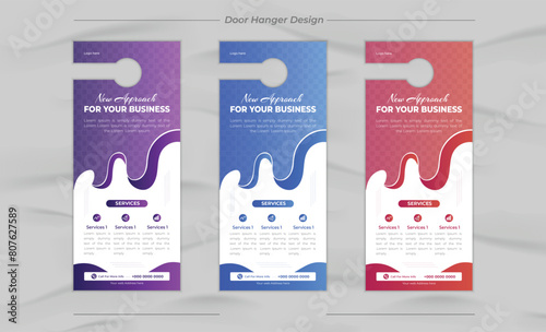 Minimal and Modern business door hanger design and layout template design