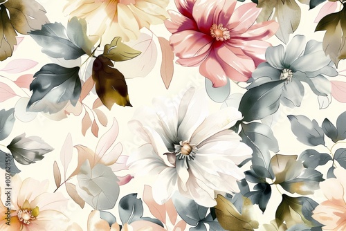 watercolor flowers background