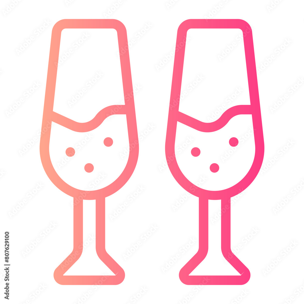 Fototapeta premium champagne glass gradient icon