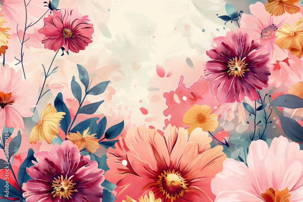 watercolor flowers background watercolor flowers background