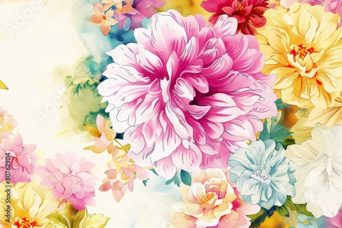 watercolor flowers background