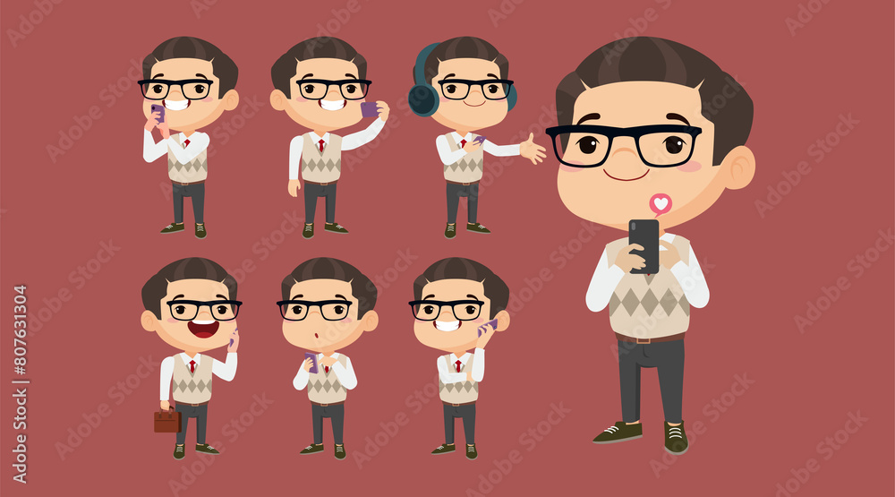 Fototapeta premium Young people using smart phones