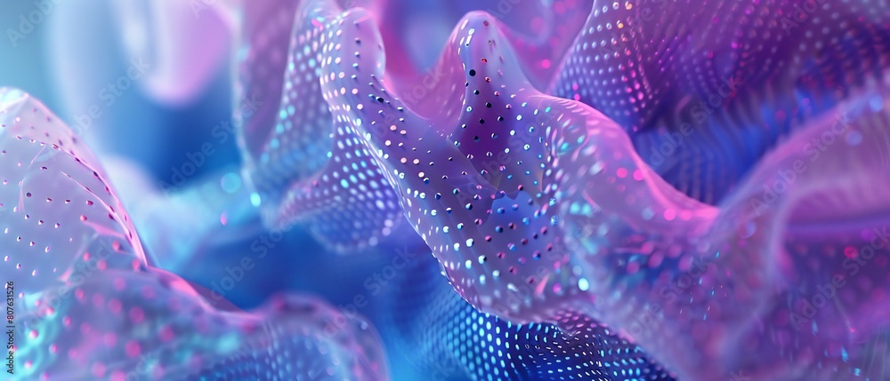 Luminescent Dreams: Soft waves of indigo mingle with shimmering geometric dots, casting a dreamy glow in a futuristic realm. Luminescent Dreams: Soft waves of indigo mingle with shimmering geometric dots, casting a dreamy glow in a futuristic realm.