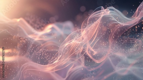 Seraphic Symphony: Soft, angelic shapes dance harmoniously in a tranquil scene.