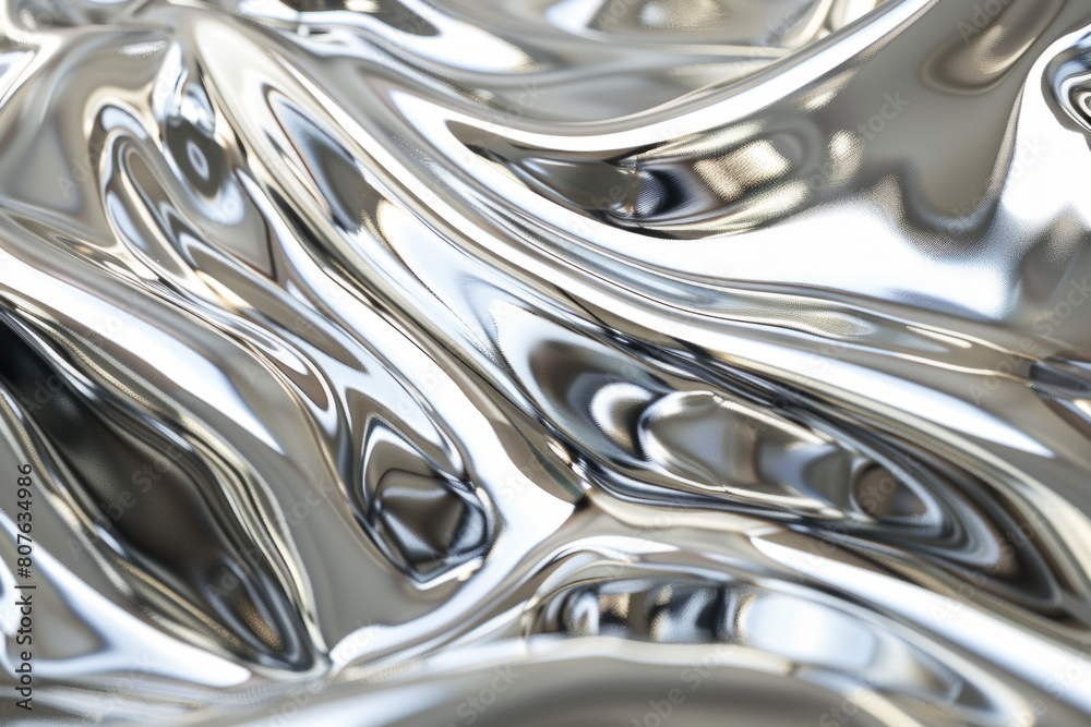 Close-up of shiny silver fabric with a metallic texture. Elegant and modern background. Close-up of shiny silver fabric with a metallic texture. Elegant and modern background.