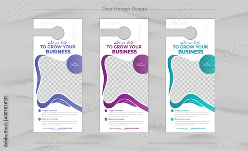 Minimal and Modern business door hanger design and layout template design