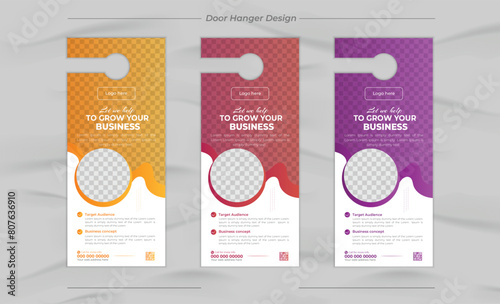 Minimal and Modern business door hanger design and layout template design