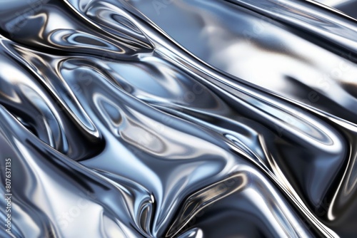Silver metallic textile with a glossy finish. Luxurious and eye-catching fabric.