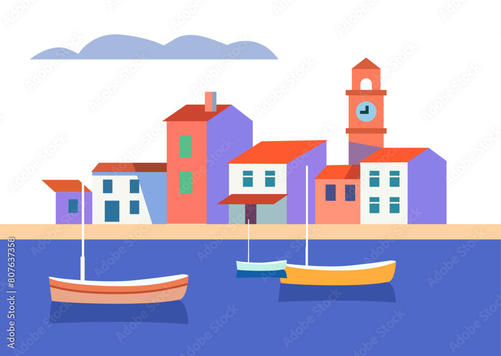 Fototapeta premium houses in the sea