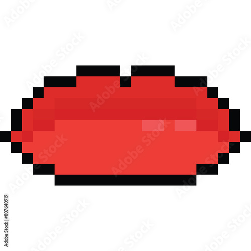 Pixel art cartoon serious mouth icon