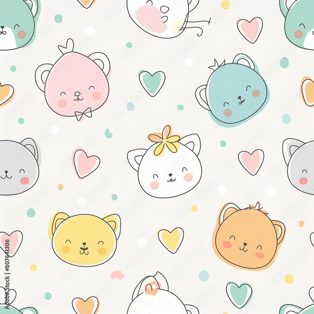 動物のイラストパターン 動物のイラストパターン