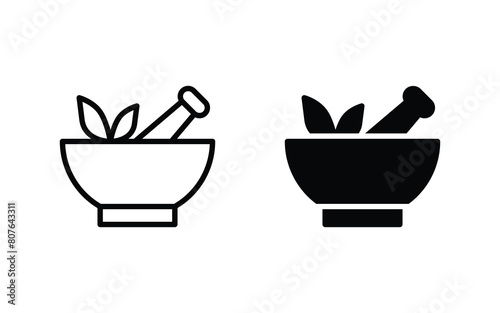 pestle and mortar icon vector