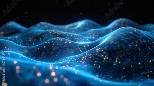 Technology background. Abstract background. Connecting dots and lines on dark background. 3D rendering. 4K.
