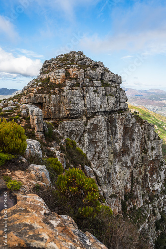 Isolated rock peak in the table mountain national park © Brittany