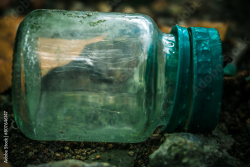 Old Vintage Green Glass Bottle