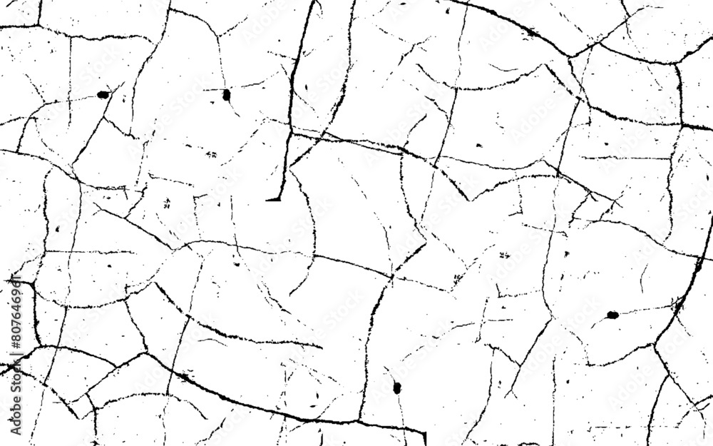 Cracked earth in dry desert. Black grunge effect on white background, cracked ground, ground distress texture, damage texture, scratch texture Cracked earth in dry desert. Black grunge effect on white background, cracked ground, ground distress texture, damage texture, scratch texture
