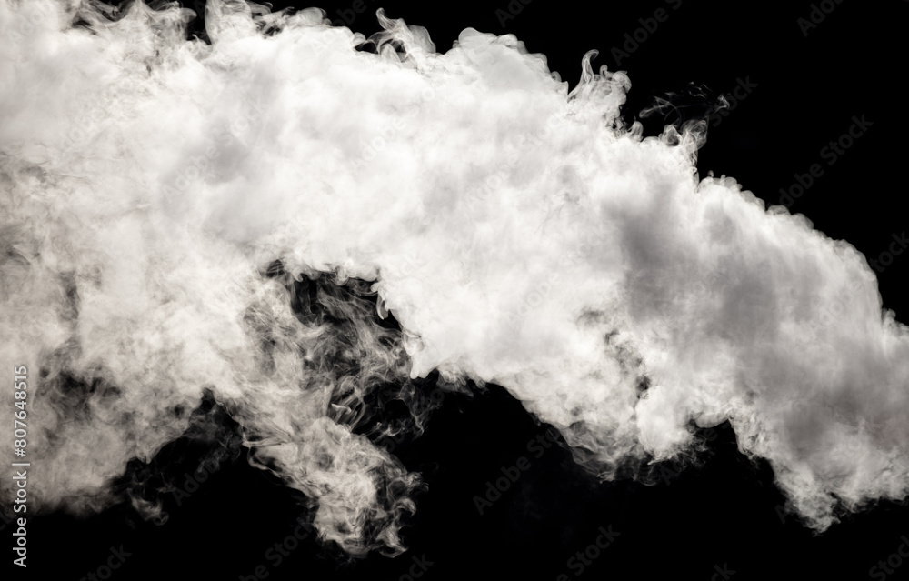 Smoke isolated on black background