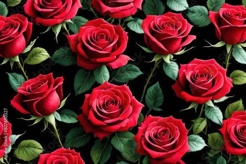 Wallpaper background red rose flowers 