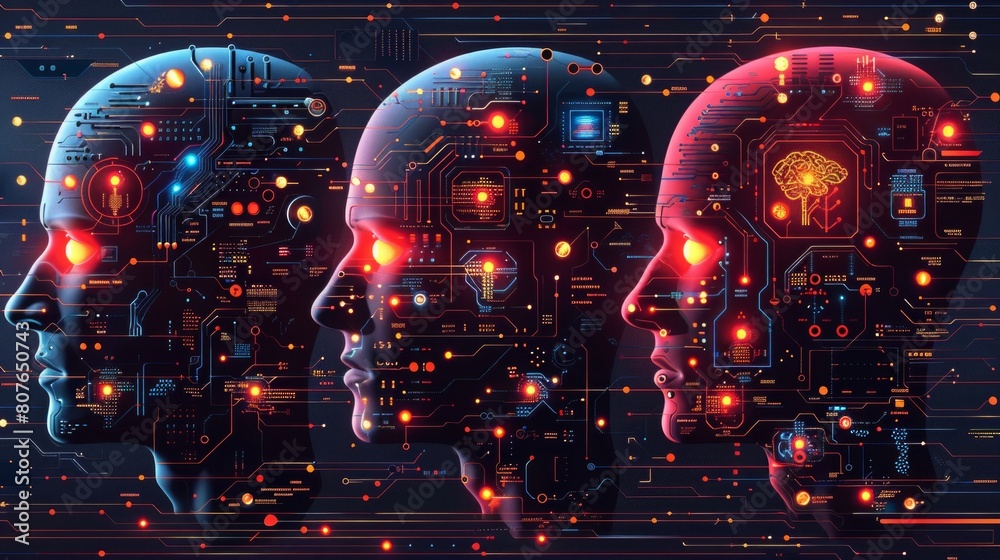 Obraz premium An abstract concept modern illustration of Artificial Intelligence jobs.