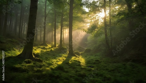 A secluded forest glen bathed in the soft light of upscaled 3 photo